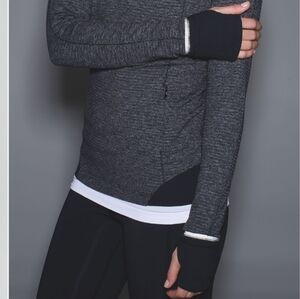 lululemon athletica Runderful 1/2 zip Mini check pique black sz.8